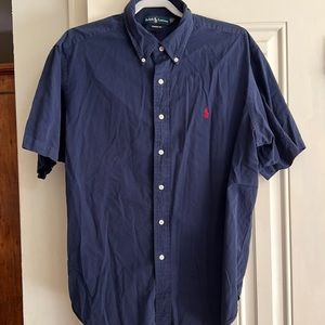 Ralph Lauren, classic fit XXL navy blue short sleeve shirt